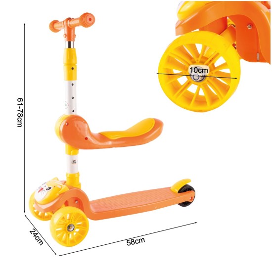 Triratis paspirtukas su sėdyne, Cat 2in1