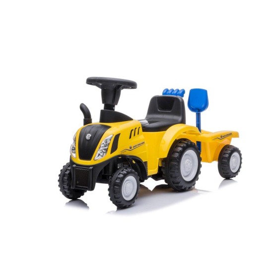 Vaikiškas traktorius su priekaba ir priedais New Holland , geltonas