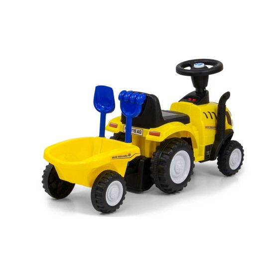 Vaikiškas traktorius su priekaba ir priedais New Holland , geltonas