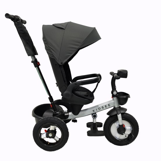 Vaikiškas triratukas su miego funkcija RAPTOR AIR, Pilkas 7in1
