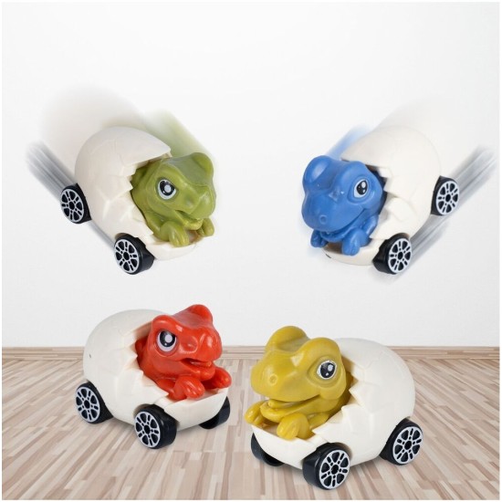 Žaislinė transporto paleidimo priemone su slydimo takeliu Dinozauras kiaušinyje, 2in1
