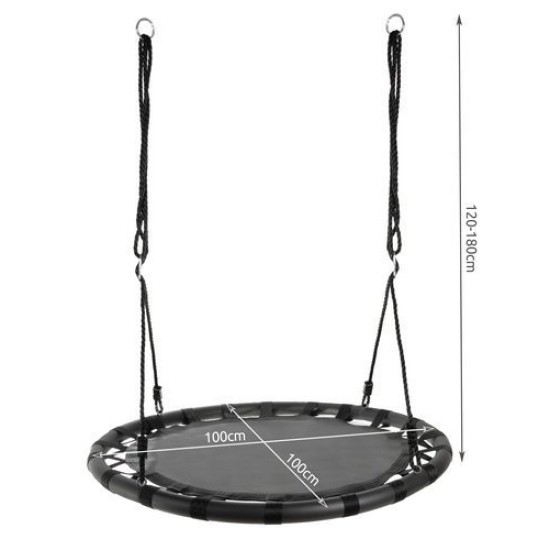 Pakabinamos sūpynės gandro lizdas 100cm / 150kg Black