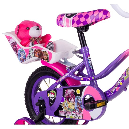 Dviratis MONSTER HIGH 12 (ROŽINIS - VIOLETINIS) 