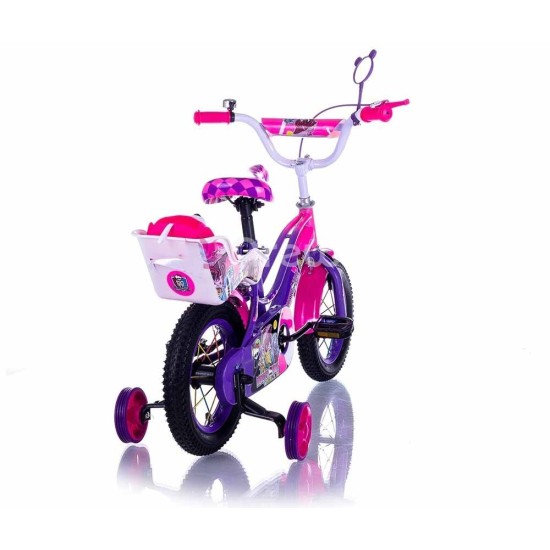 Dviratis MONSTER HIGH 12 (ROŽINIS - VIOLETINIS) 