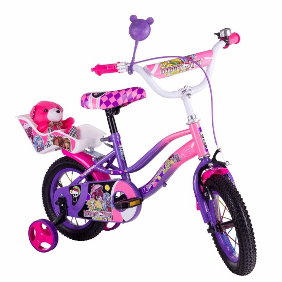 Dviratis MONSTER HIGH 12 (ROŽINIS - VIOLETINIS) 