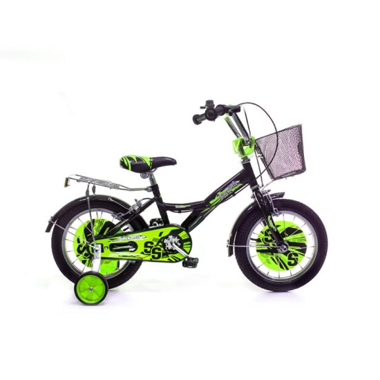 Dviratis SUPER SPEED 14" (JUODA/ŽALIA)