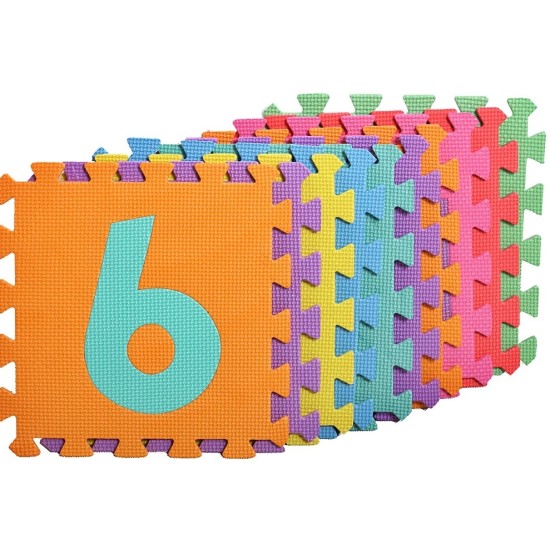 Minkštas Edukacinis Kilimėlis - Dėlionė (Puzzle) 10 Skaičių Nuo 0 - 9