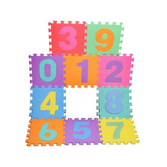 Minkštas Edukacinis Kilimėlis - Dėlionė (Puzzle) 10 Skaičių Nuo 0 - 9