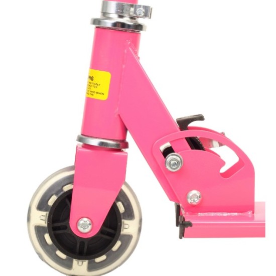 Paspirtukas scooter rožinis su led ratais