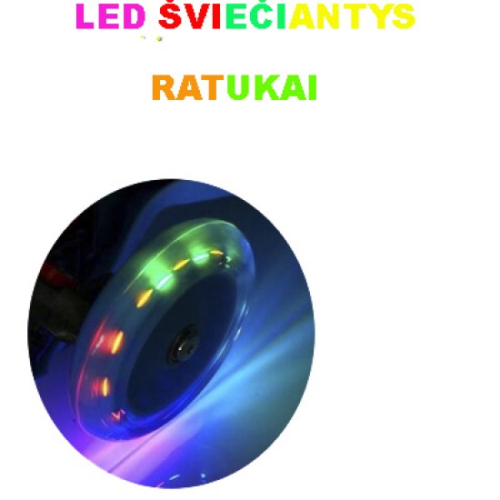 Paspirtukas scooter rožinis su led ratais