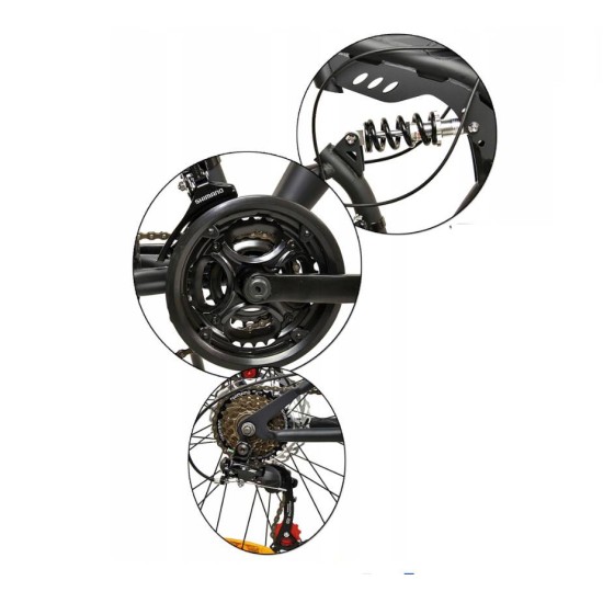 Dviratis MTB MalTrack TARGET 26" SHIMANO (plieninis, mėlyna)