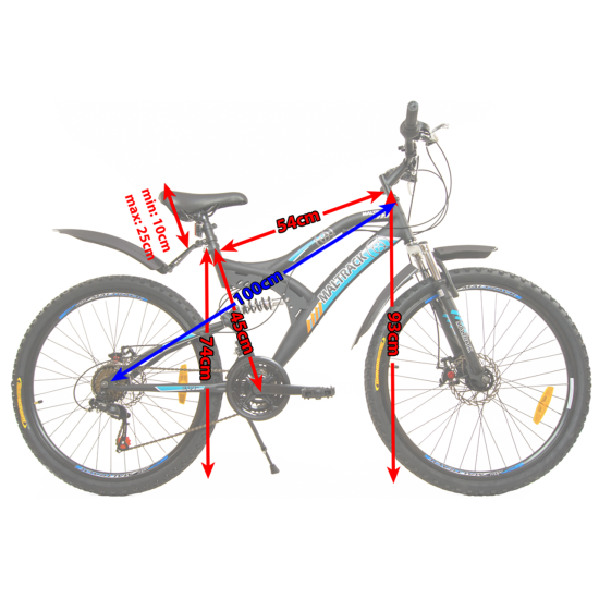 Dviratis MTB MalTrack TARGET 26" SHIMANO (plieninis, mėlyna)