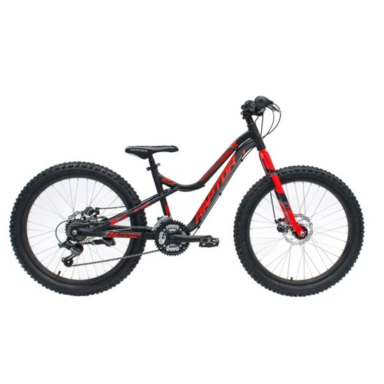 Dviratis 4KIDS Raptor 24" dydis 13,5" (34cm) (aliuminis, juoda/raudona)