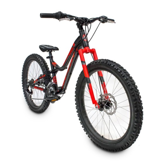 Dviratis 4KIDS Raptor 24" dydis 13,5" (34cm) (aliuminis, juoda/raudona)