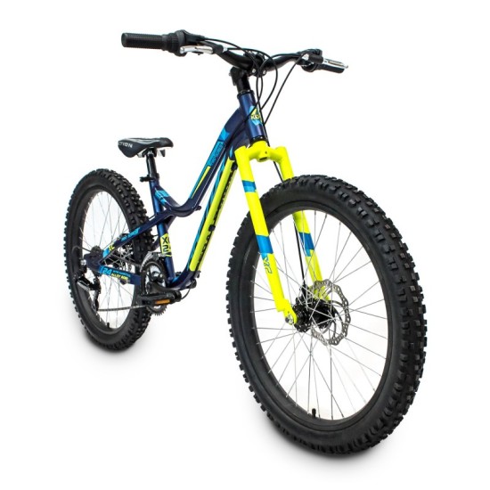 Dviratis 4KIDS Raptor 24" dydis 13,5" (34cm) (aliuminis, mėlyna/žalia)
