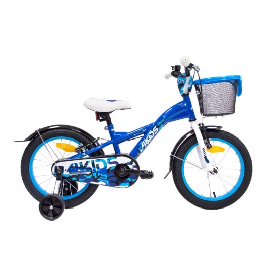 Dviratis 4KIDS Camo boy 16" (plieninis, mėlyna)