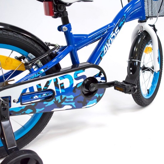 Dviratis 4KIDS Camo boy 16" (plieninis, mėlyna)