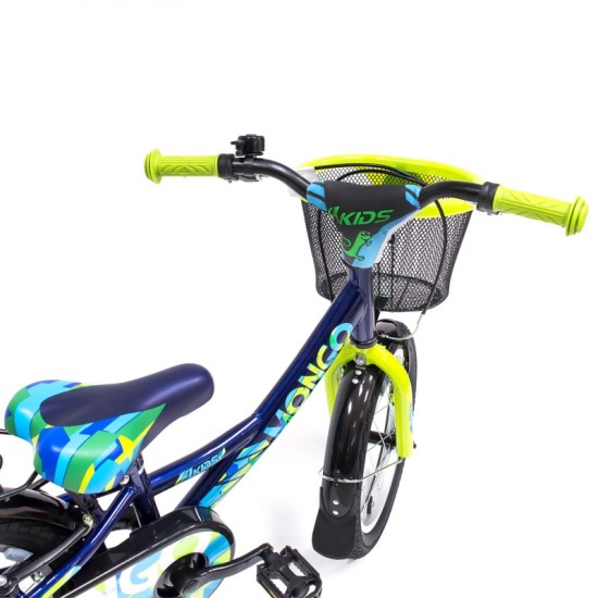 Dviratis 4KIDS Mongo 16" (plieninis, mėlyna/žalia)