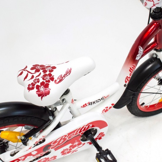 Dviratis 4KIDS Betty 16" (plieninis, balta/raudona)