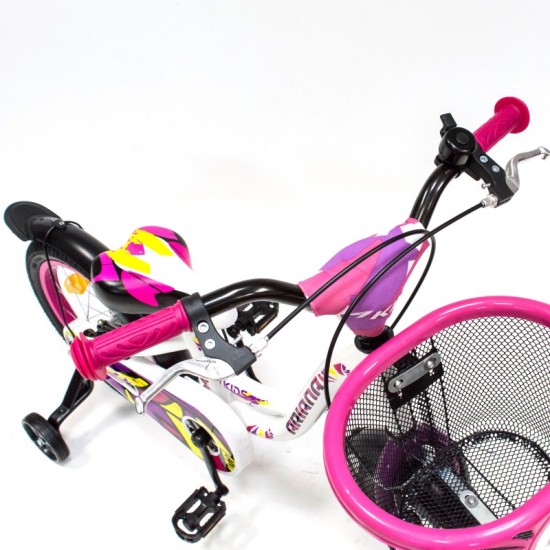 Dviratis 4KIDS Ariana 16" (plieninis, balta/rožinė)