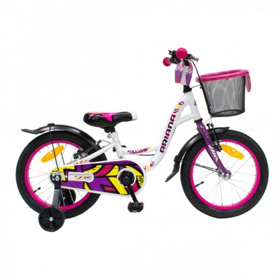 Dviratis 4KIDS Ariana 16" (plieninis, balta/rožinė)