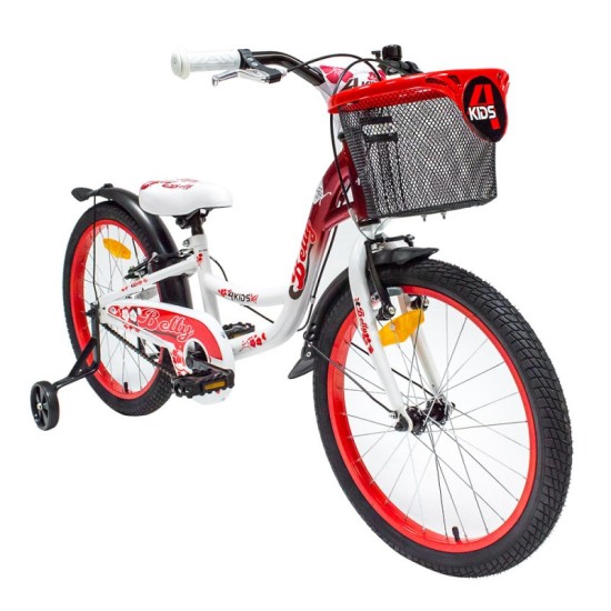 Dviratis 4KIDS Betty 20" (plieninis, balta/raudona)
