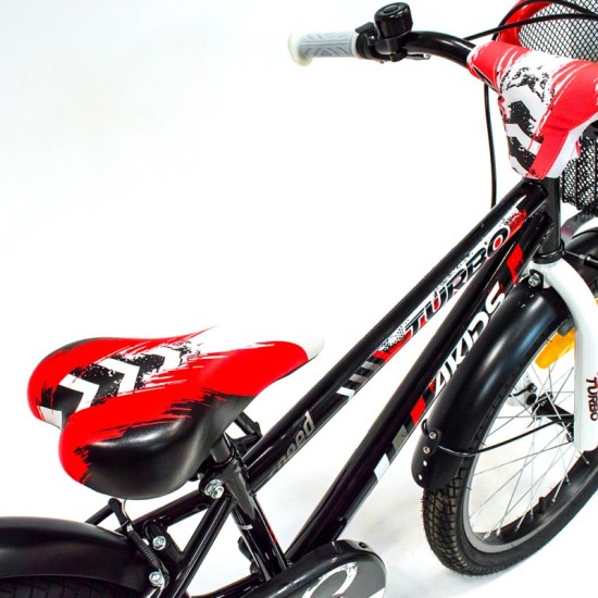 Dviratis 4KIDS Turbo speed 20" (plieninis, juoda/raudona)