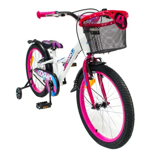 Dviratis 4KIDS Cosmo 20" (plieninis, balta/rožinė)