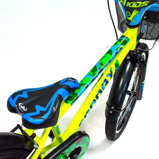 Dviratis 4KIDS Scooby 20" (plieninis, geltona/mėlyna)