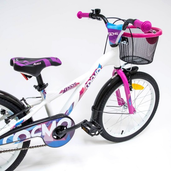 Dviratis 4KIDS Cosmo 20" (aliuminis, balta/rožinė)