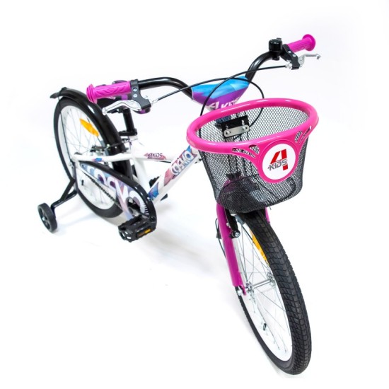 Dviratis 4KIDS Cosmo 20" (aliuminis, balta/rožinė)