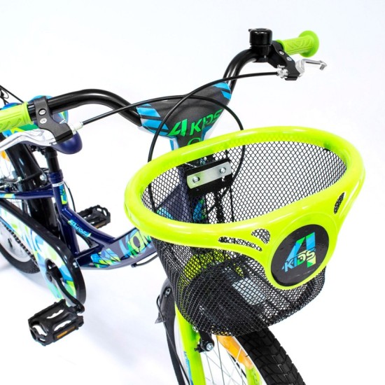 Dviratis 4KIDS Mongo 20" (plieninis, mėlyna/žalia)