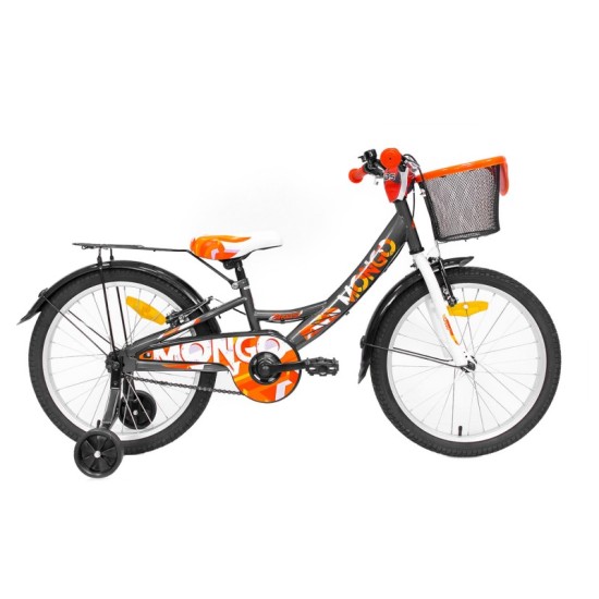 Dviratis 4KIDS Mongo 20" (plieninis, pilka/oranžinė)