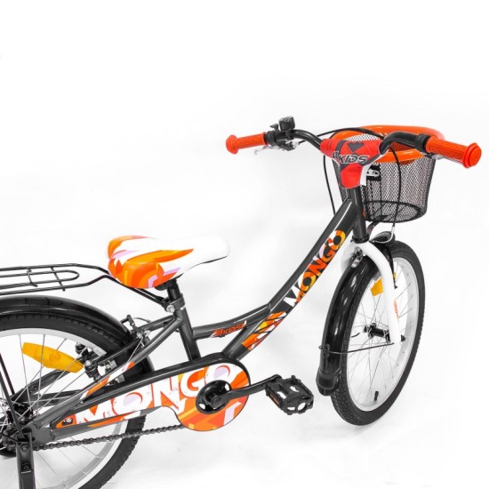 Dviratis 4KIDS Mongo 20" (plieninis, pilka/oranžinė)
