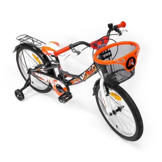 Dviratis 4KIDS Mongo 20" (plieninis, pilka/oranžinė)