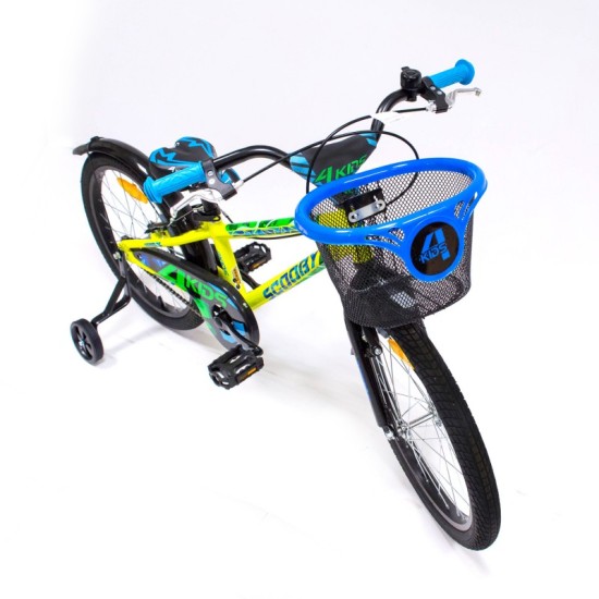 Dviratis 4KIDS Scooby 20" (aliuminis, neoninė geltona/žalia)