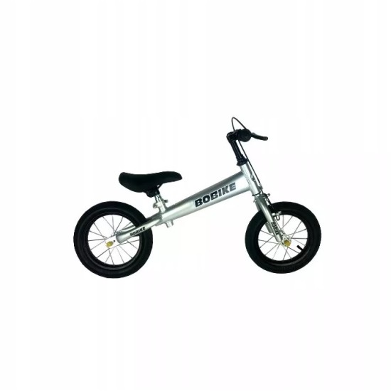 Balansinis dviratukas Bobike su stabdžiais ir pripučiamais ratais pilkas
