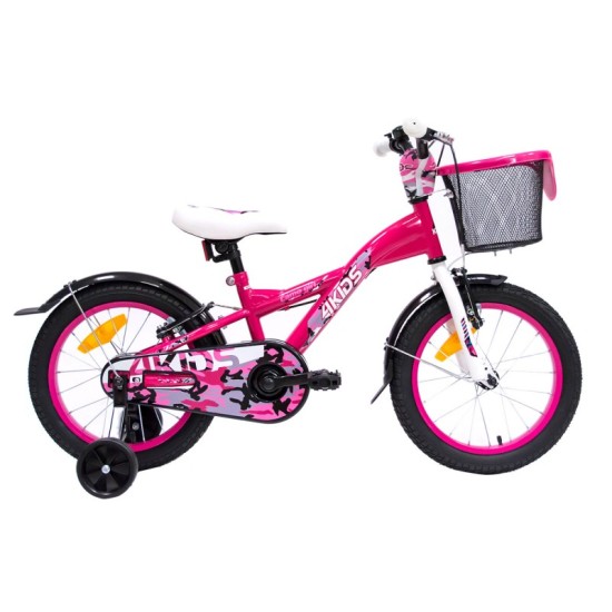 Dviratis 4KIDS Camo girl 16" (rožinis)