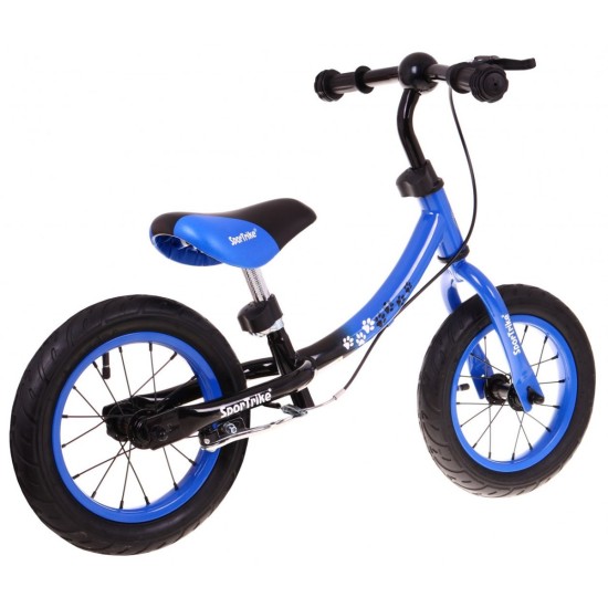 Balansinis dviratukas mėlynas Sport Trike su stabdžiais ir pripučiamais ratais