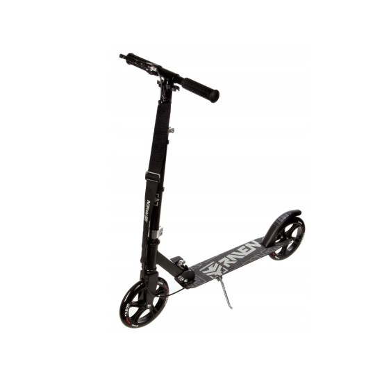 Aliuminis paspirtukas RAVEN STRAIGHT BLACK su dideliais 20 cm. ratais Handbrake