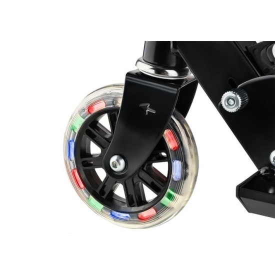 Paspirtukas scooter juodas su led ratais