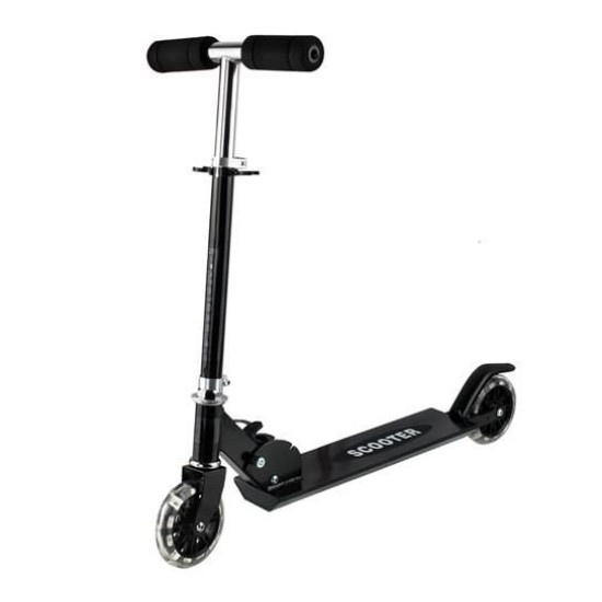 Paspirtukas scooter juodas su led ratais