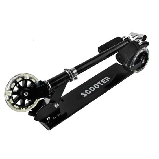 Paspirtukas scooter juodas su led ratais