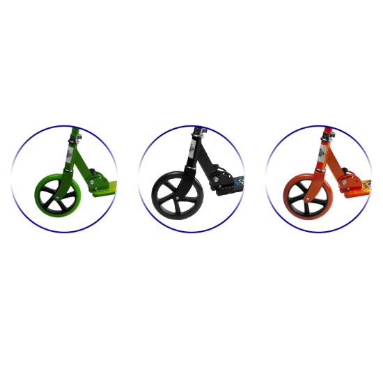 Paspirtukas SCOOTER su dideliais 20.5 cm. ratais GREEN