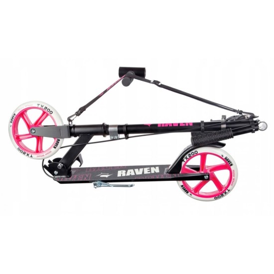Aliuminis paspirtukas RAVEN SCREW su dideliais 20 cm. ratais Handbrake