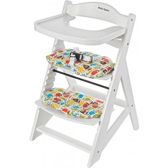 Medinė maitinimo kėdutė WOODY 2in1 White