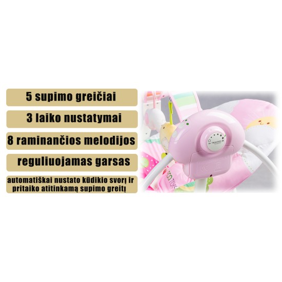Elektroninės kūdikio sūpuoklės rose Eco toys - Babycare