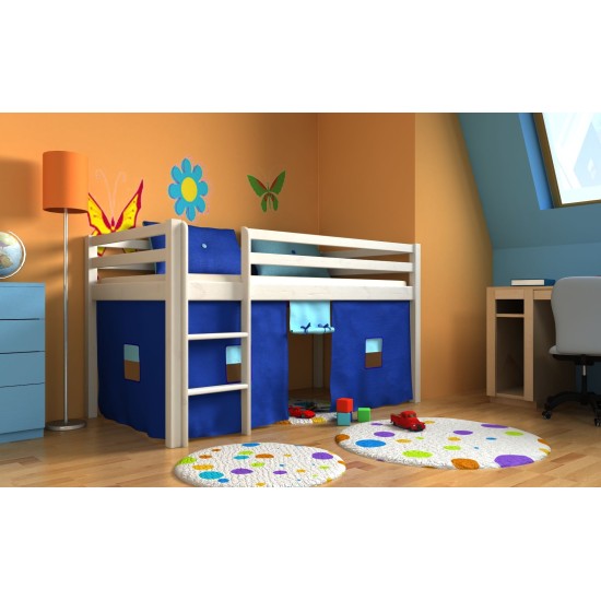 Vaikiška Lova - antresolė su užuolaidomis Fun House