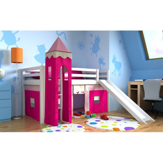 Vaikiška Lova - antresolė su užuolaidomis Tower plus
