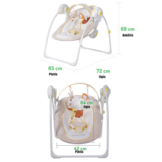 Elektroninės kūdikio sūpuoklės Eco toys - Babycare